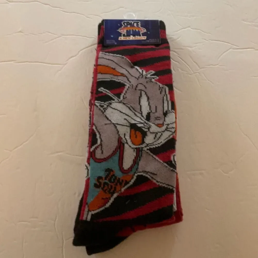 Space Jam Bugs Bunny Socks. Size 6-12. New  TuneSquad, looneytunes, basketball